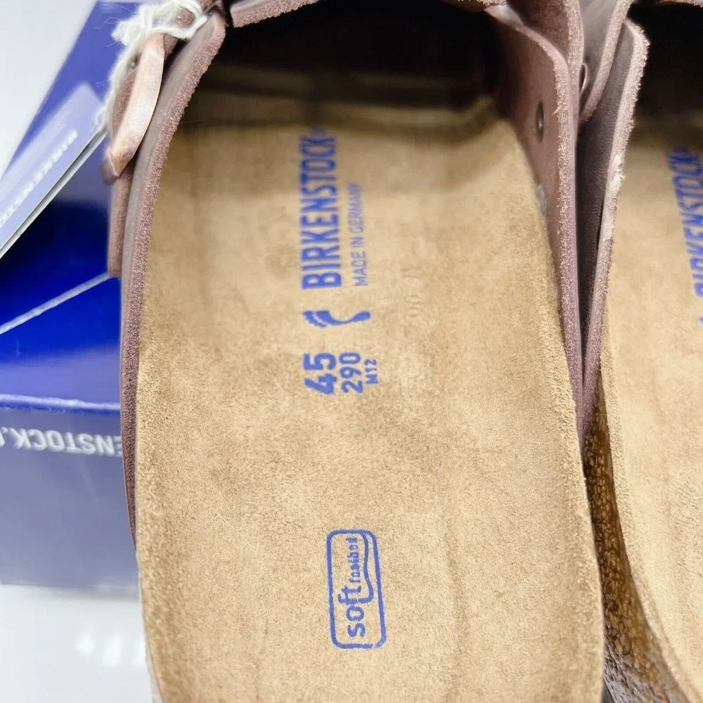 Birkenstock Soft Footbed Boston Clog Oiled Leather Habana EU 45 Mens US 12- 12.5 - Picture 10 of 12